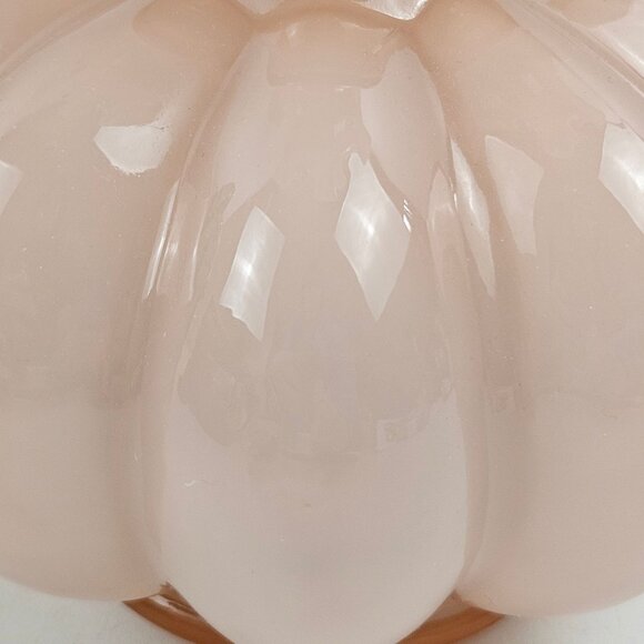 Vintage Fenton Art Glass Dusty Rose Pink Melon Vase Double Crimped Ruffle - Picture 8 of 9